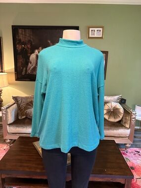 LOFT Turquoise Cowl Neck Sweater